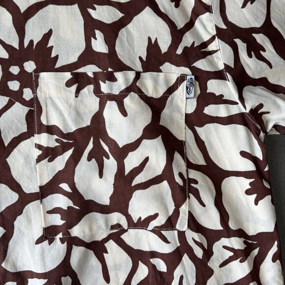 Wayan Natural Wear Vintage Mens 2XL Brown Hawaiian Button Up Short Sleeve Shirt - Picture 6 of 16